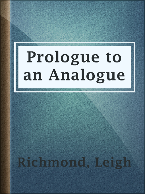 Cover image for Prologue to an Analogue